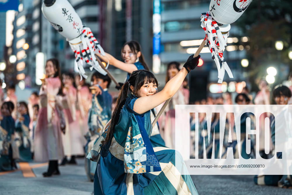 General view, October 11, 2026 - Dancers perform during the main festival of the 27th Tokyo Yosakoi Festival in Ikebukuro, Tokyo, Japan, on October 11, 2026. Held as part of Fukuro Matsuri, the annual dance festival brings together approximately 100 teams and 5,000 performers from across Japan, filling the streets with colorful costumes, synchronized choreography, and energetic yosakoi performances. aflo_355096953