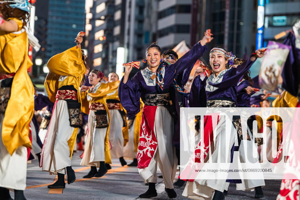 General view, October 11, 2026 - Dancers perform during the main festival of the 27th Tokyo Yosakoi Festival in Ikebukuro, Tokyo, Japan, on October 11, 2026. Held as part of Fukuro Matsuri, the annual dance festival brings together approximately 100 teams and 5,000 performers from across Japan, filling the streets with colorful costumes, synchronized choreography, and energetic yosakoi performances. aflo_355097079