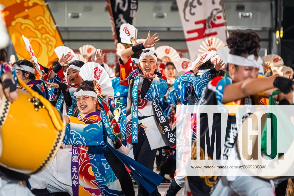 General view, October 11, 2026 - Dancers perform during the main festival of the 27th Tokyo Yosakoi Festival in Ikebukuro, Tokyo, Japan, on October 11, 2026. Held as part of Fukuro Matsuri, the annual dance festival brings together approximately 100 teams and 5,000 performers from across Japan, filling the streets with colorful costumes, synchronized choreography, and energetic yosakoi performances. aflo_355097116