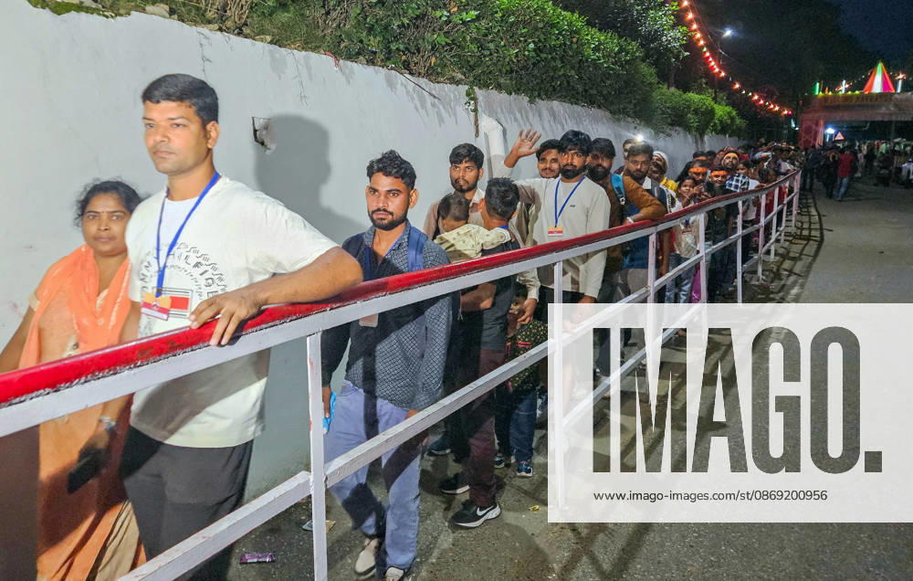 Hindu Devotees Gather at the Mata Vaishno Devi Shrine Katra, Oct 11 (ANI): A heavy crowd gathers at RFID card counters as pilgrims collect their cards and begin their journey on the occasion of Shardiya Navratri to seek the blessings of Goddess Durga at Mata Vaishno Devi Temple, in Katra on Sunday. Katra Jammu and Kashmir India