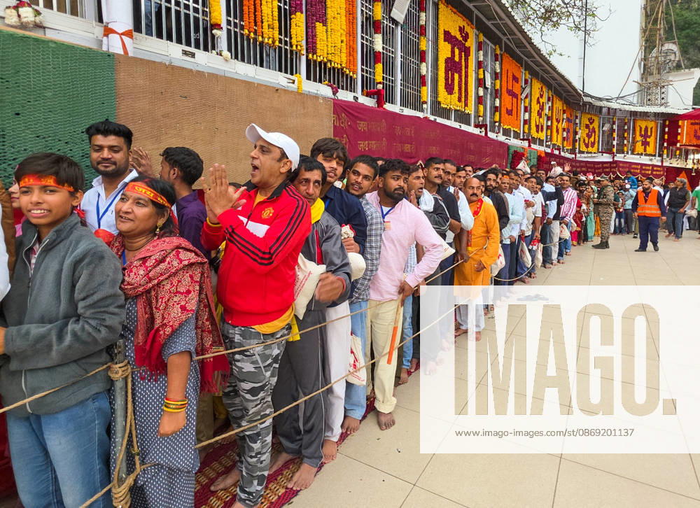 Hindu Devotees Gather at the Mata Vaishno Devi Shrine Katra, Oct 11 (ANI): Hindu devotees stand in a queue during their journey to seek the blessings of Goddess Durga on the occasion of Shardiya Navratri at the Mata Vaishno Devi Temple, in Katra on Sunday. Katra Jammu and Kashmir India