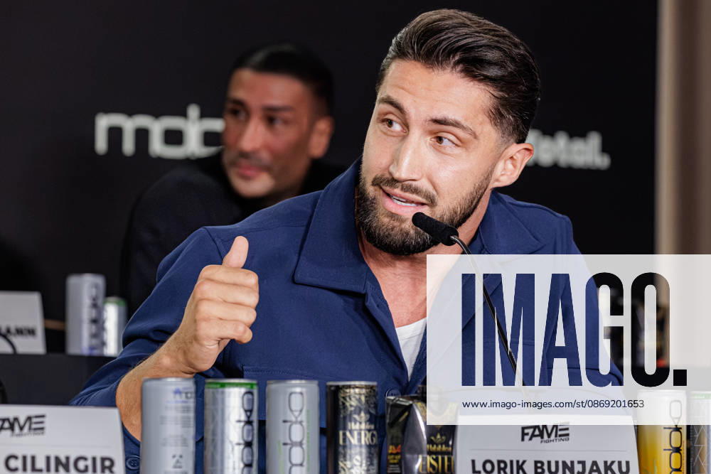Essen—Lorik Bunjaku at the press conference for Fame Fighting 4 Celebrity Boxing at the Atlantic Hotel in Essen, North Rhine-Westphalia, Germany