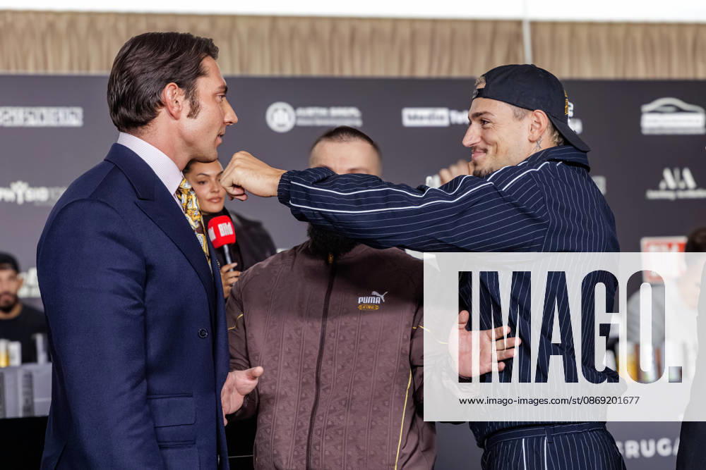 Fabio Knez and Max Bornmann at the press conference for Fame Fighting 4 Celebrity Boxing at the Atlantic Hotel in Essen, North Rhine-Westphalia, Germany