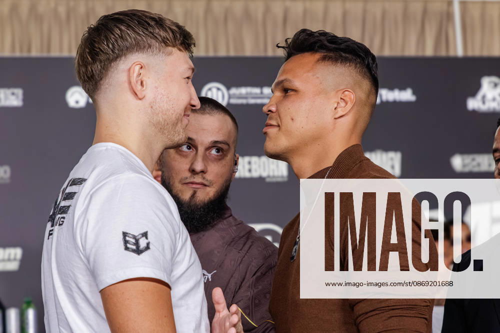 Oliver Ginkel and Allen Bauer at the press conference for Fame Fighting 4 Celebrity Boxing at the Atlantic Hotel in Essen, North Rhine-Westphalia, Germany