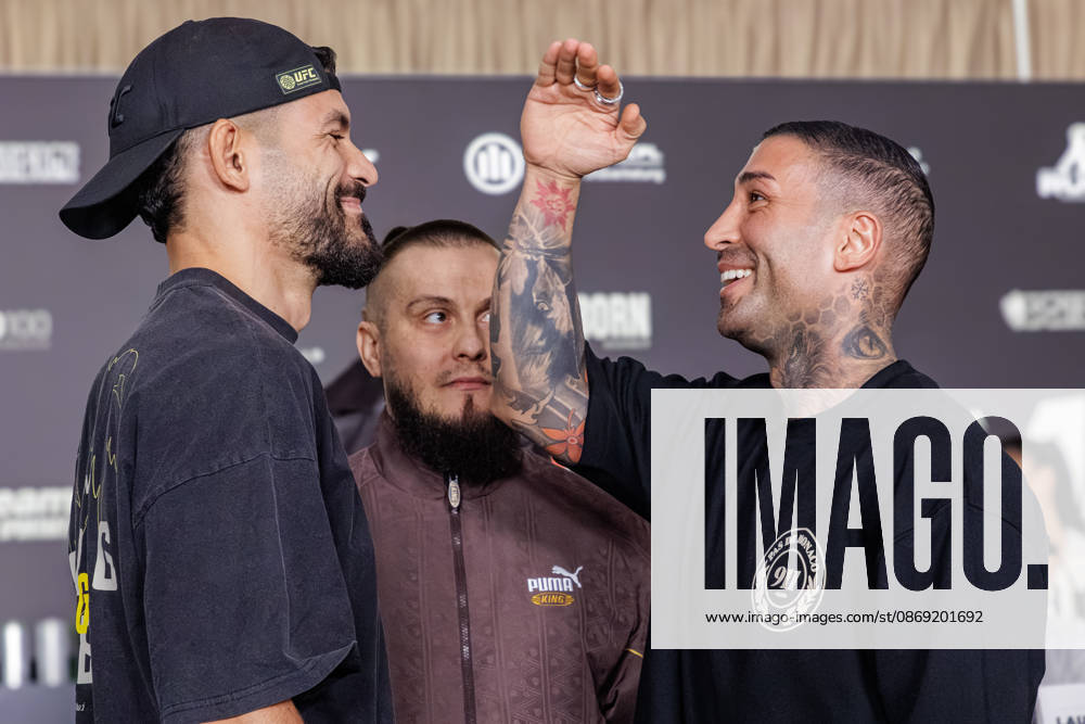 Ediz Tasci and Bobby Chambers at the press conference for Fame Fighting 4 Celebrity Boxing at the Atlantic Hotel in Essen, North Rhine-Westphalia, Germany