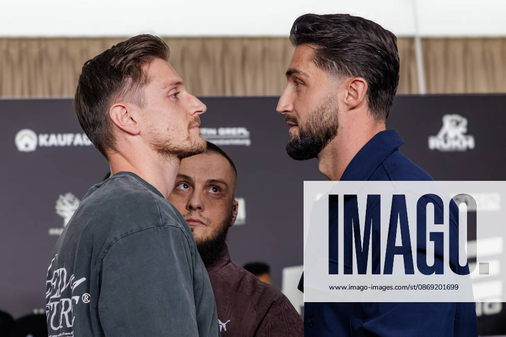 Essen Tommy Pedroni and Lorik Bunjaku at the press conference for Fame Fighting 4 Celebrity Boxing at the Atlantic Hotel in Essen, North Rhine-Westphalia, Germany