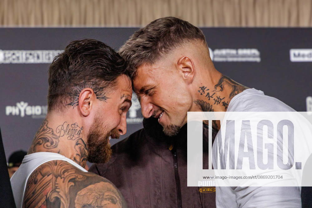 Luigi Gigi Birofio and Laurenz Pesch at the press conference for Fame Fighting 4 Celebrity Boxing at the Atlantic Hotel in Essen, North Rhine-Westphalia, Germany