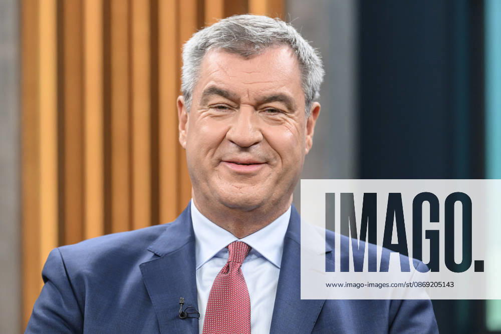 Pictured, from left: Markus Söder, Minister-President of Bavaria, CSU, GER; Berlin, studio; guest on Caren Miosga’s political talk show, TV program, Das Erste, from Studio 20 in Berlin-Adlershof, Topic: How will the government get out of the crisis, Mr. Söder, October 11, 2026,