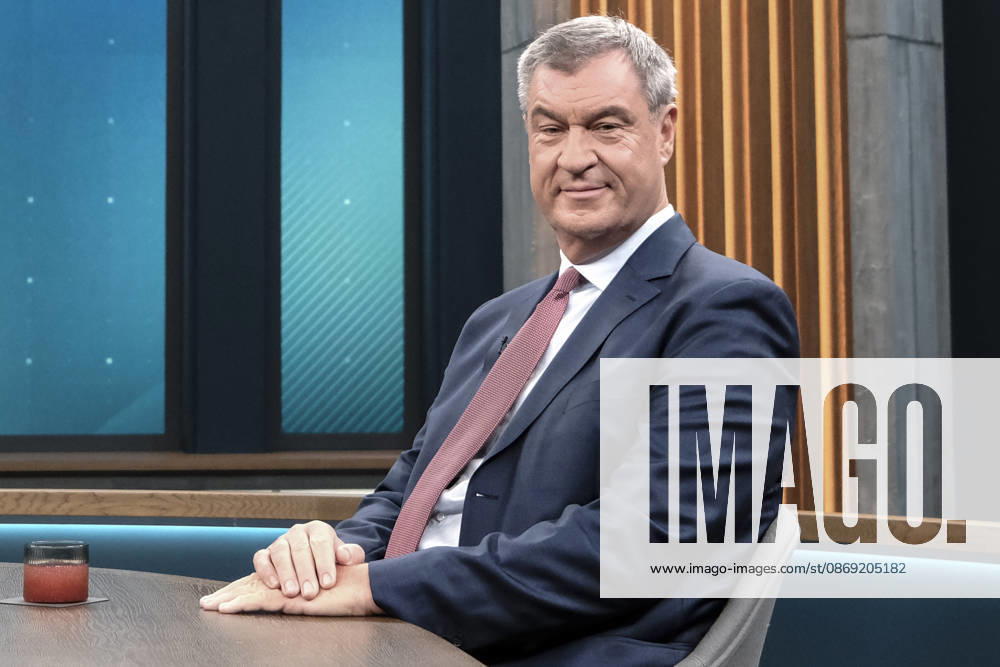 Pictured, from left: Markus Söder, Minister-President of Bavaria, CSU, GER; Berlin, studio; guest on Caren Miosga’s political talk show, TV program, Das Erste, from Studio 20 in Berlin-Adlershof, Topic: How will the government get out of the crisis, Mr. Söder, October 11, 2026,