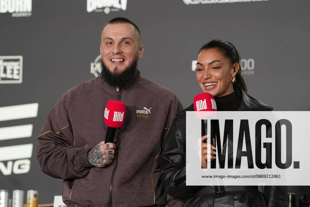 Fame Fighting 2026 Press Conference: Eugen Lopez and Valentina Maceri at the press conference for the fourth edition of Fame Fighting Celebrity Boxing on October 11, 2026, at the Atlantic Hotel in Essen, North Rhine-Westphalia
