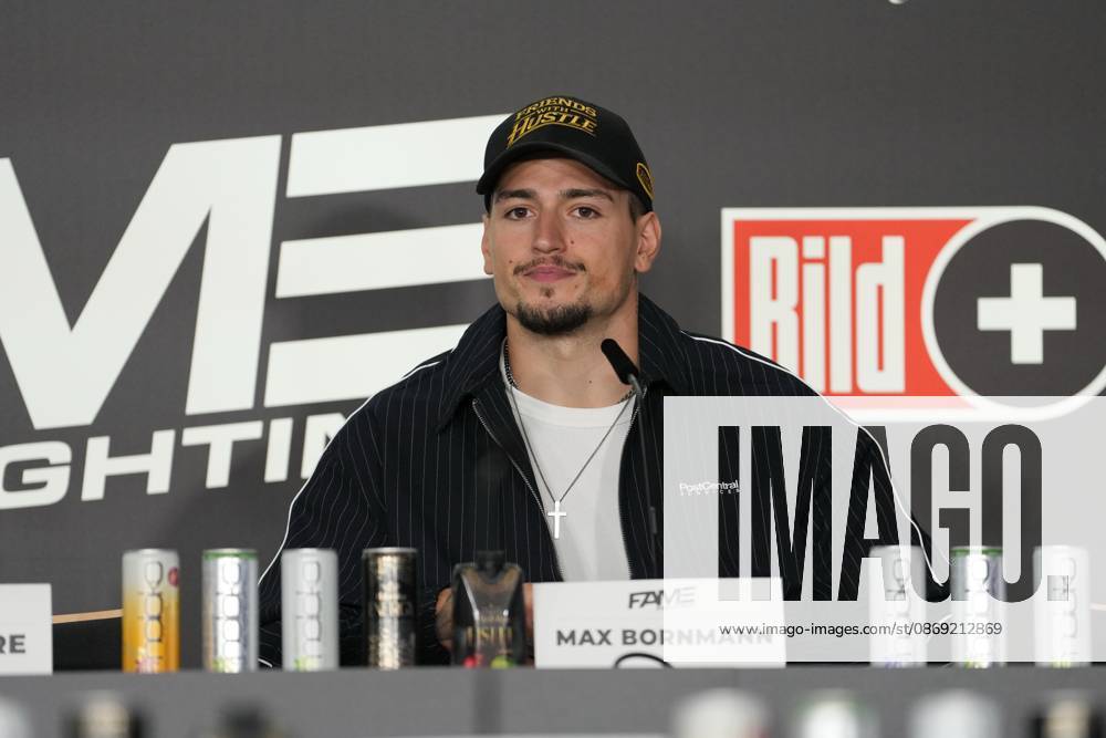 Fame Fighting 2026 Press Conference: Max Bornmann at the press conference for the fourth edition of Fame Fighting Celebrity Boxing on October 11, 2026, at the Atlantic Hotel in Essen, North Rhine-Westphalia