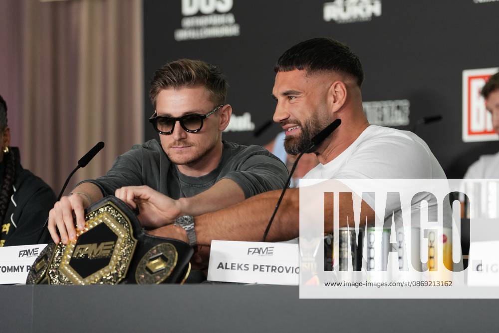 Fame Fighting 2026 Press Conference: Aleks Petrovic at the press conference for the fourth edition of Fame Fighting Celebrity Boxing on October 11, 2026, at the Atlantic Hotel in Essen, North Rhine-Westphalia