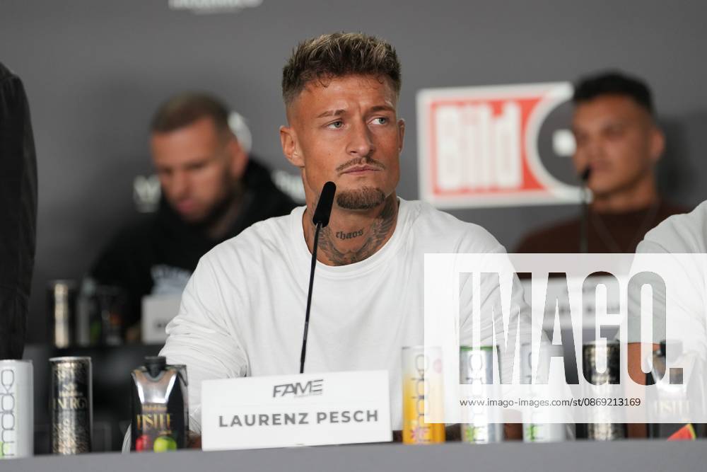Fame Fighting 2026 Press Conference: Laurenz Pesch at the press conference for the fourth edition of Fame Fighting Celebrity Boxing on October 11, 2026, at the Atlantic Hotel in Essen, North Rhine-Westphalia