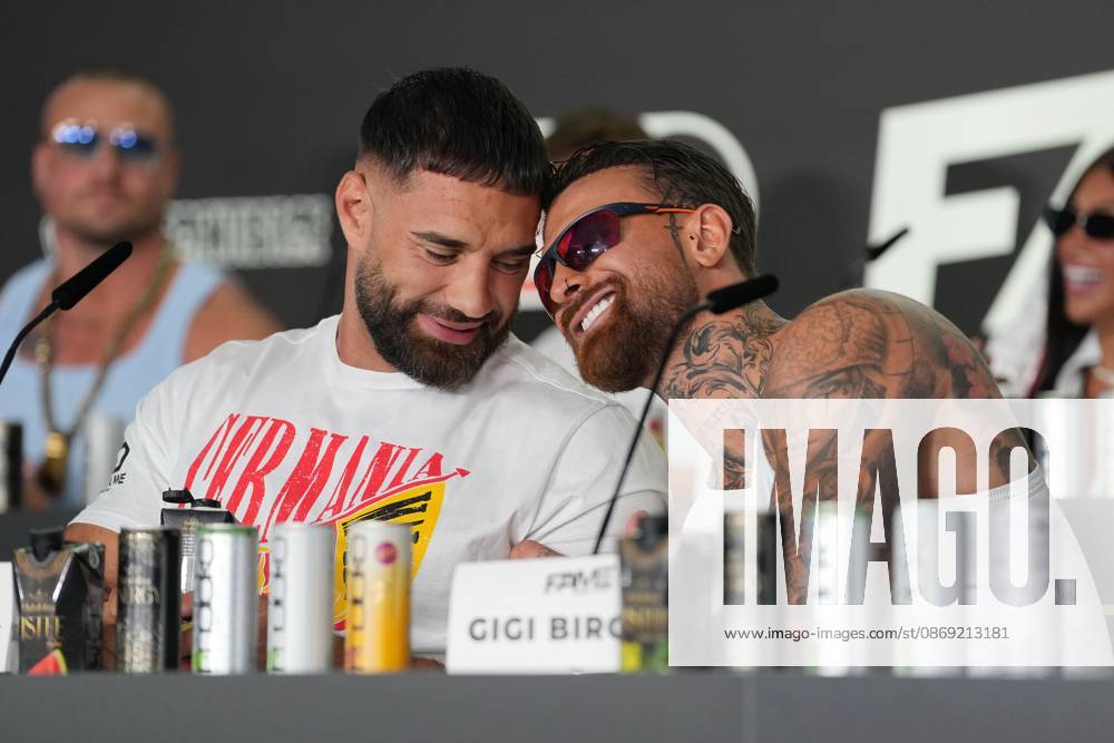 Fame Fighting 2026 Press Conference: Aleks Petrovic and Luigi Gigi Birofio at the press conference for the fourth edition of Fame Fighting Celebrity Boxing on October 11, 2026, at the Atlantic Hotel in Essen, North Rhine-Westphalia