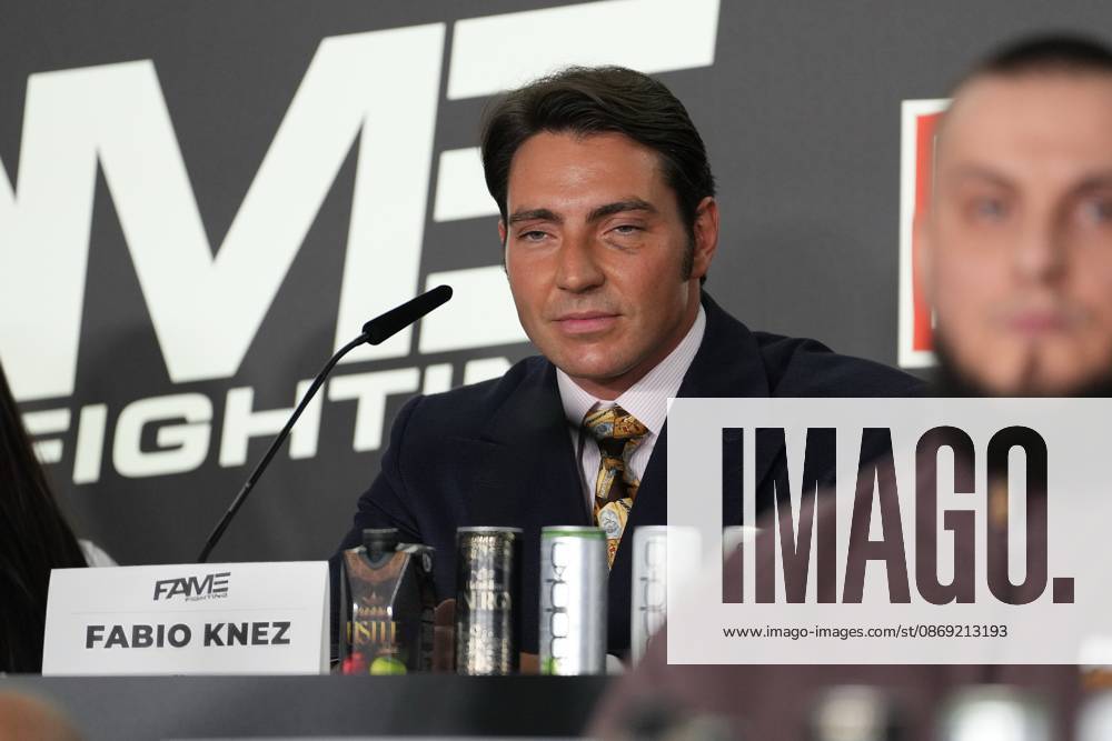 Fame Fighting 2026 Press Conference: Fabio Knez at the press conference for the fourth edition of Fame Fighting Celebrity Boxing on October 11, 2026, at the Atlantic Hotel in Essen, North Rhine-Westphalia