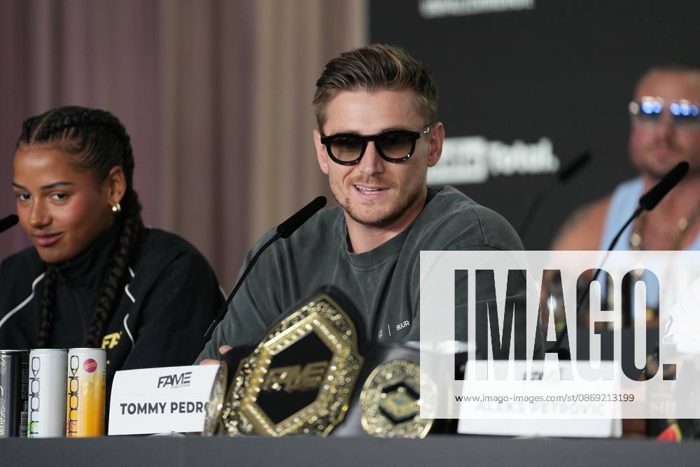 Fame Fighting 2026 Press Conference: Tommy Pedroni at the press conference for the fourth edition of Fame Fighting Celebrity Boxing on October 11, 2026, at the Atlantic Hotel in Essen, North Rhine-Westphalia
