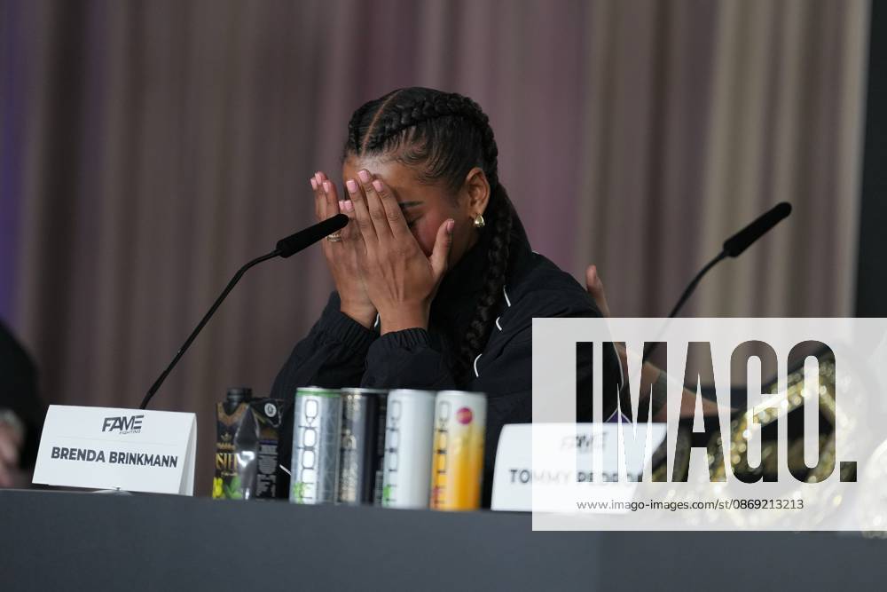Fame Fighting 2026 Press Conference: Brenda Brinkmann at the press conference for the fourth edition of Fame Fighting Celebrity Boxing on October 11, 2026, at the Atlantic Hotel in Essen, North Rhine-Westphalia