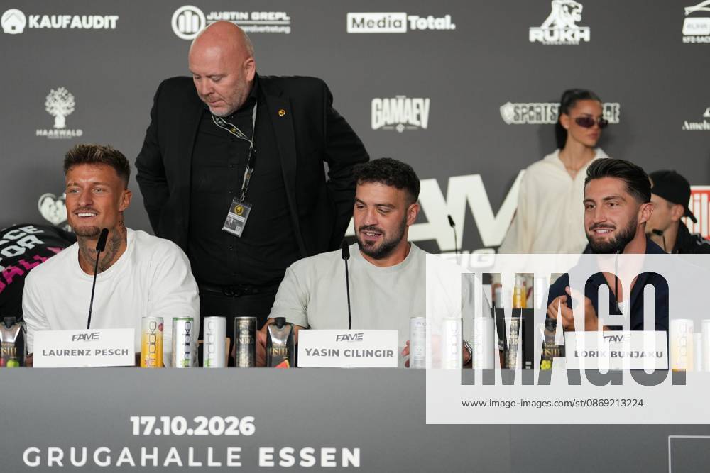 Fame Fighting 2026 Press Conference: Yasin Cilingir at the press conference for the fourth edition of Fame Fighting Celebrity Boxing on October 11, 2026, at the Atlantic Hotel in Essen, North Rhine-Westphalia