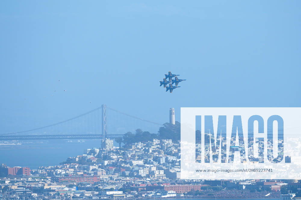 Fleet Week Air Show in San Francisco SAN FRANCISCO, CALIFORNIA - OCTOBER 11: US Navy Blue Angels fly over San Francisco Bay during the Fleet Week Air Show in San Francisco, California, United States on October 11, 2026. Tayfun Coskun Anadolu California United States. Editorial use only. Please get in touch for any other usage.