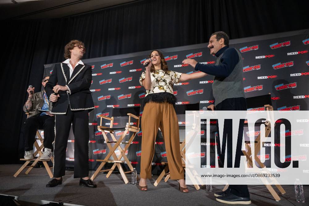 (L-R) Matthew Gray Gubler, Melissa Fumero and Tony Shalhoub attend a panel discussion for CBS s new crime-solving drama EINSTEIN!.during New York Comic Con 2026 at The Jacob K. Javits Convention Center on October 11, 2026 in New York City. New York United States - ZUMAs197 20261011_aaa_s197_370