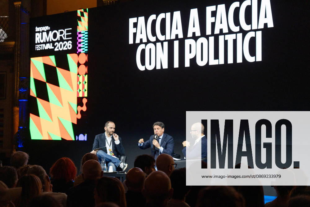 Giuseppe Conte During Rumore Festival 2026 - Rome Giuseppe Conte, leader of the Five Star Movement, participates in the Face-to-Face with Politicians panel at Fanpage.it’s Rumore Festival 2026 in Rome, Italy on October 11, 2026. Photo by Andrea Bracaglia ABACAPRESS.COM Rome Italy Italy