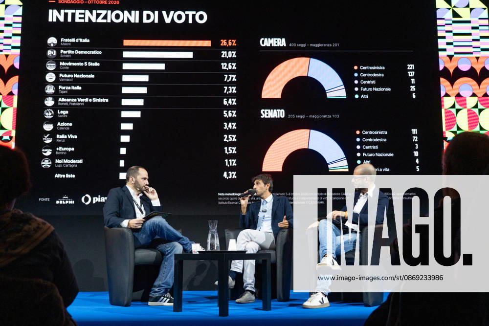 Giovanni Donzelli During Rumore Festival 2026 - Rome Giovanni Donzelli participates in the Face-to-Face with Politicians panel at Fanpage.it’s Rumore Festival 2026 in Rome, Italy on October 11, 2026. Photo by Andrea Bracaglia ABACAPRESS.COM Rome Italy Italy