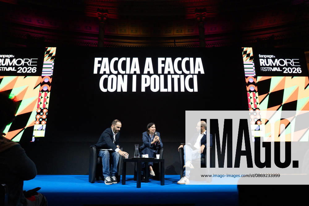 Elly Schlein During Rumore Festival 2026 - Rome Elly Schlein, Secretary of the Italian Democratic Party, participates in the Face-to-Face with Politicians panel at Fanpage.it’s Rumore Festival 2026 in Rome, Italy on October 11, 2026. Photo by Andrea Bracaglia ABACAPRESS.COM Rome Italy Italy