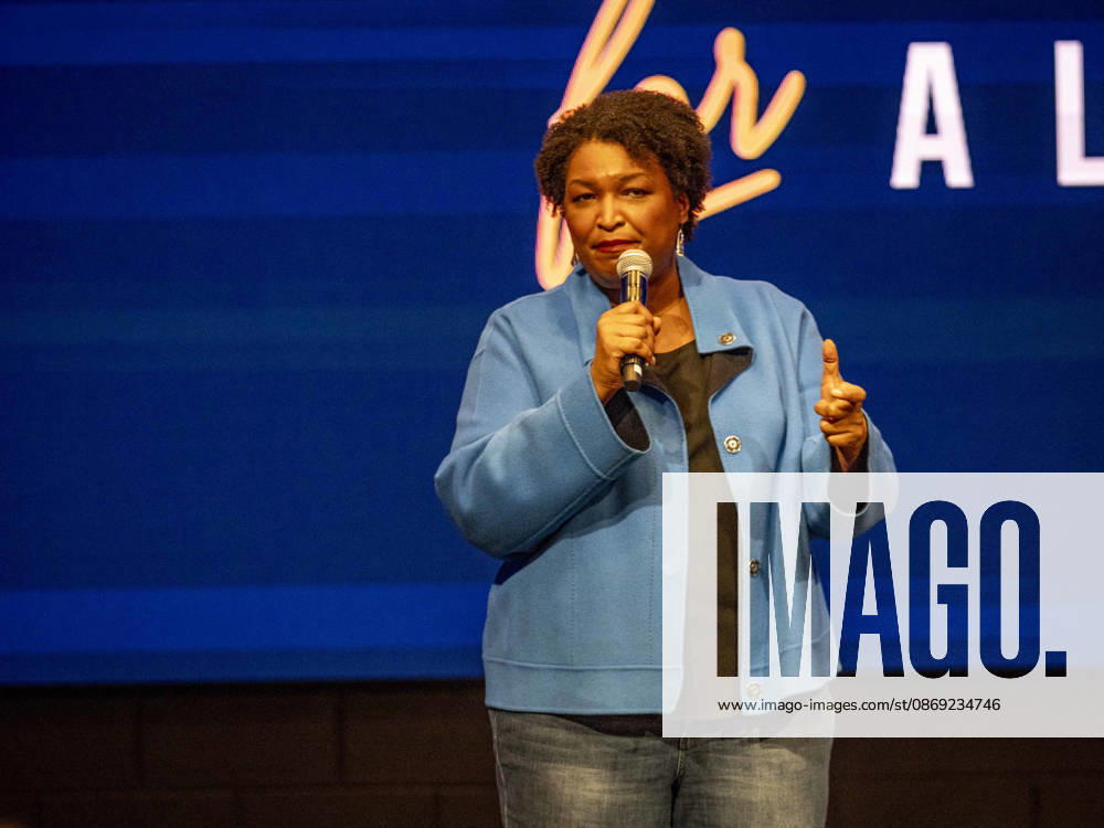 Political activist and former Georgia House of Representatives minority leader STACEY ABRAMS addresses a rally in support of Doug Jones candidacy for governor of Alabama. Huntsville USA - ZUMAd155 20261011_znp_d155_022