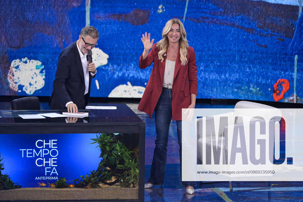 Photo by Mario Romano, IPP Milan, October 11, 2026. From the TV show *Che Tempo Che Fa*: pictured are Fabio Fazio and Silvia Salis, mayor of Genoa. Italy Photo Press World. Copyright *Che Tempo Che Fa*