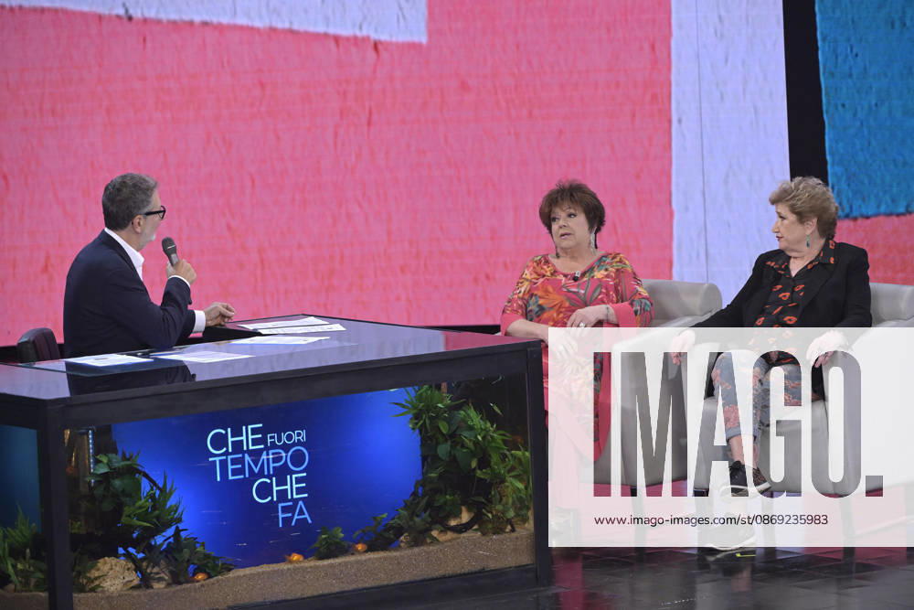 Photo by Mario Romano, IPP Milan, October 11, 2026. From the TV show *Che Tempo Che Fa*: pictured are Fabio Fazio, Orietta Berti, and Mara Maionchi. Italy Photo Press World. Copyright *Che Tempo Che Fa*