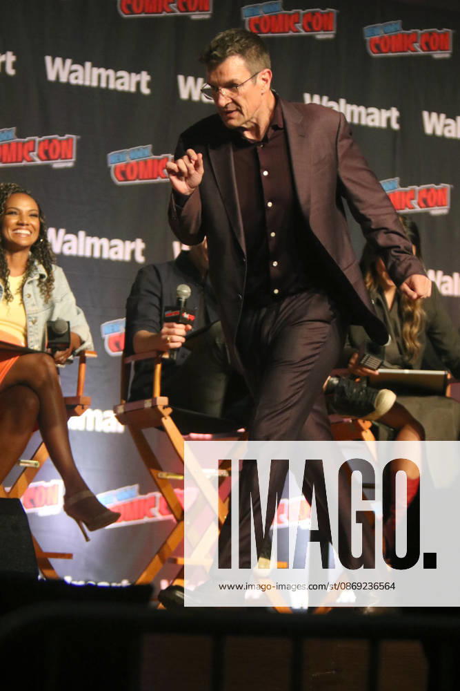 NEW YORK, NY- OCTOBER 11: Nathan Fillion pictured at The Rookie panel during New York Comic Con 2026 at Javits Center on October 11, 2026 in New York City.