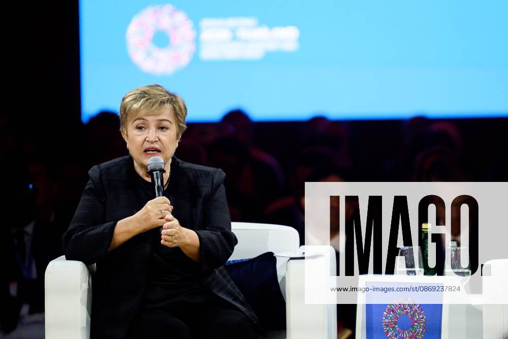 World Bank Group AI Discussion 2026 BANGKOK, THAILAND - OCTOBER 12, 2026: International Monetary Fund Managing Director, Kristalina Georgieva speaks in Small AI: More and Better Jobs during the 2026 Annual Meetings of the International Monetary Fund and the World Bank Group in Bangkok. The session explores how affordable and accessible artificial intelligence can improve productivity and create jobs. Bangkok TH