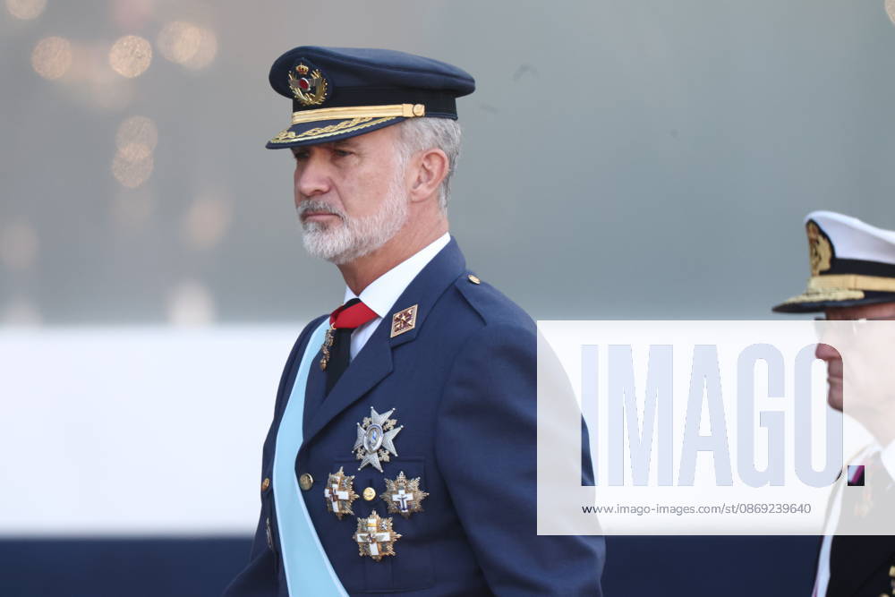 October 12 Parade for Hispanic Heritage Day King Felipe VI during the solemn ceremony honoring the national flag and the military parade for October 12, Hispanic Heritage Day, in the Plaza de Cánovas del Castillo, on October 12, 2026, in Madrid, Spain. The events begin with the raising of the flag and are followed by a tribute to those who gave their lives for the country. Subsequently, the military air and ground parades begin. Approximately 4,400 members of the Armed Forces, the security forces, and various civilian public institutions are participating this year in the parade presided over by the King and Queen. The aerial parade featured 50 fighter, training, and transport aircraft, as well as around 30 helicopters. On the ground, some