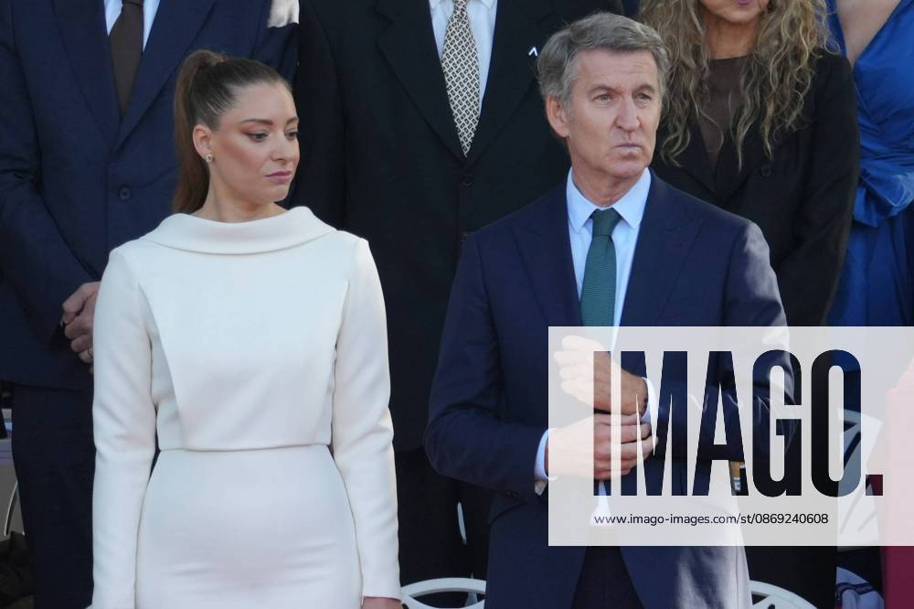 Alberto Nunez Feijoo and Esther Munoz attending a military parade during the known as Dia de la Hispanidad, Spain s National Day, in Madrid, on Monday 12, October 2026. Cordon Press