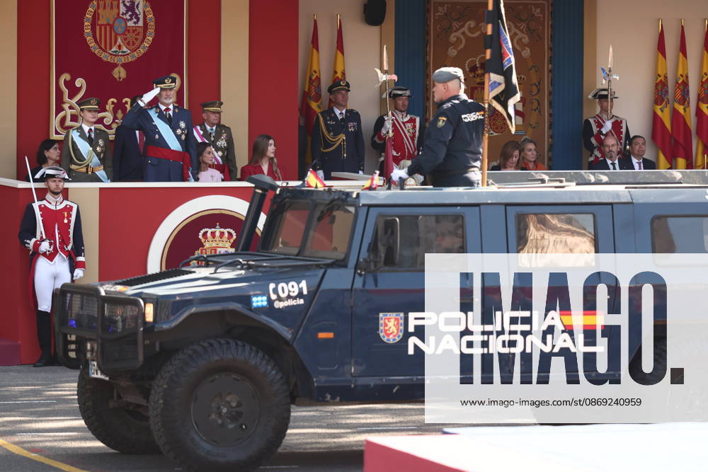 October 12 Parade for Hispanic Heritage Day King Felipe VI during the solemn ceremony honoring the national flag and the military parade for October 12, Hispanic Heritage Day, in the Plaza de Cánovas del Castillo, on October 12, 2026, in Madrid, Spain. The events begin with the raising of the flag and are followed by a tribute to those who gave their lives for the country. Subsequently, the military air and ground parades begin. Approximately 4,400 members of the Armed Forces, the security forces, and various civilian public institutions are participating this year in the parade presided over by the King and Queen. The aerial parade featured 50 fighter, training, and transport aircraft, as well as around 30 helicopters. On the ground, appr