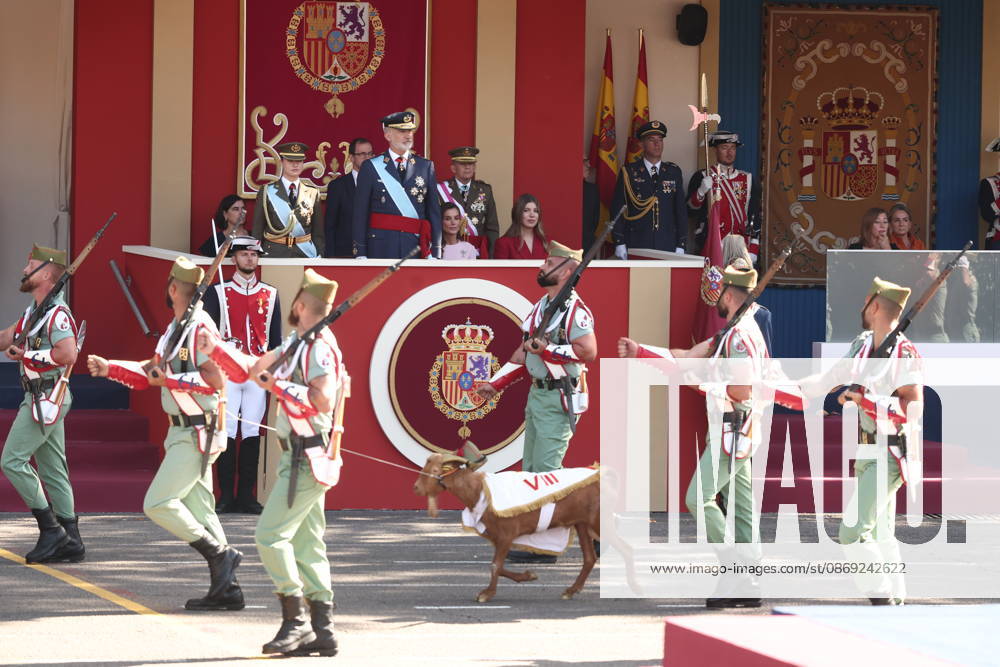 October 12 Parade for Hispanic Heritage Day King Felipe VI during the solemn ceremony honoring the national flag and the military parade for October 12, Hispanic Heritage Day, in the Plaza de Cánovas del Castillo, on October 12, 2026, in Madrid, Spain. The events begin with the raising of the flag and are followed by a tribute to those who gave their lives for the country. Subsequently, the military air and ground parades begin. Approximately 4,400 members of the Armed Forces, the security forces, and various civilian public institutions are participating this year in the parade presided over by the King and Queen. The aerial parade featured 50 fighter, training, and transport aircraft, as well as around 30 helicopters. On the ground, some