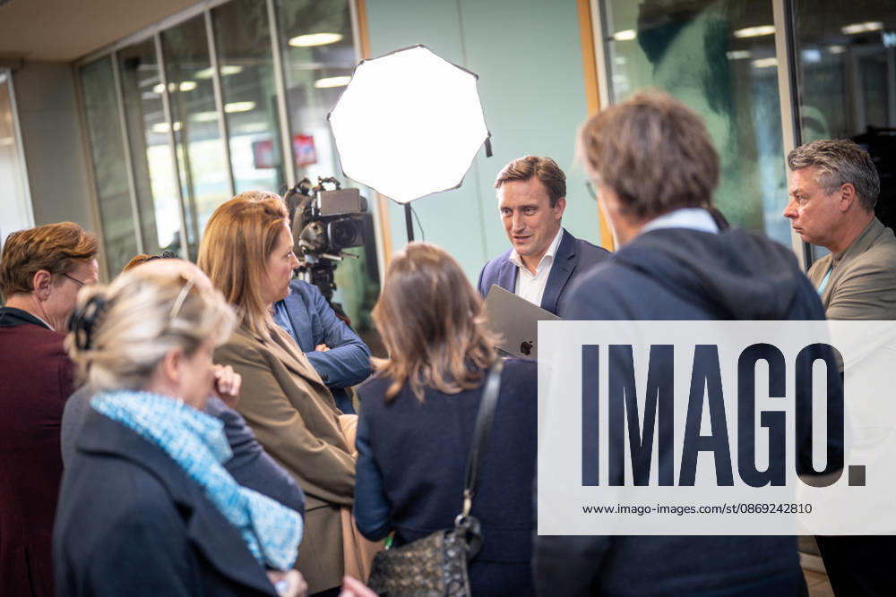 Sebastian Lechner, State Chairman of the CDU in Lower Saxony, speaking with journalists at the Konrad Adenauer House on the sidelines of the CDU Germany Executive Committee retreat in Berlin, October 2026, Berlin, Germany, Konrad Adenauer House