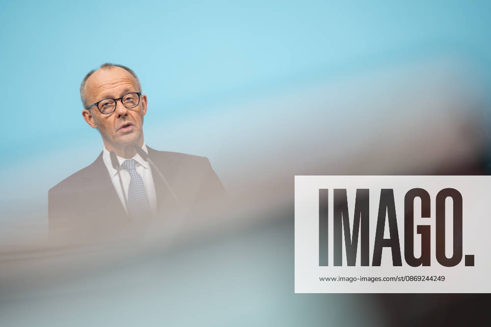 Chancellor Friedrich Merz at the closing press conference of the CDU Germany Executive Committee retreat in Berlin, October 2026, Berlin, Berlin, Germany, Konrad Adenauer House