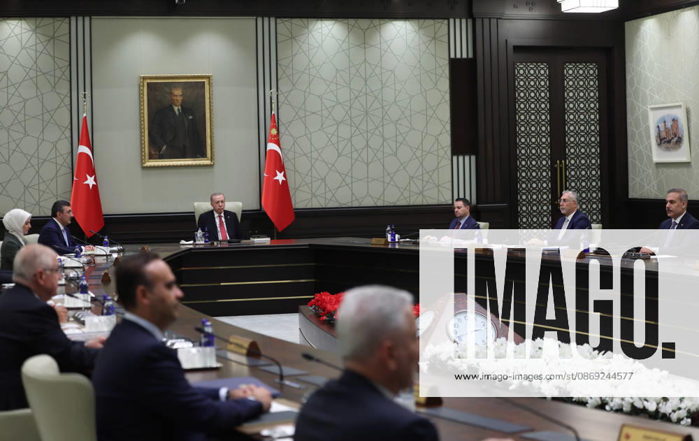 Turkish President Erdogan chairs the cabinet meeting in Ankara ANKARA, TURKIYE - OCTOBER 12: (---- - MANDATORY CREDIT - TURKISH PRESIDENCY MUSTAFA KAMACI HANDOUT - NO MARKETING NO ADVERTISING CAMPAIGNS - DISTRIBUTED AS A SERVICE TO CLIENTS----) Turkish President Recep Tayyip Erdogan chairs the cabinet meeting at the Presidential Complex in Ankara, Turkiye on October 12, 2026. Turkish Presidency Mustafa Kamaci Anadolu Ankara Turkey. Editorial use only. Please get in touch for any other usage.