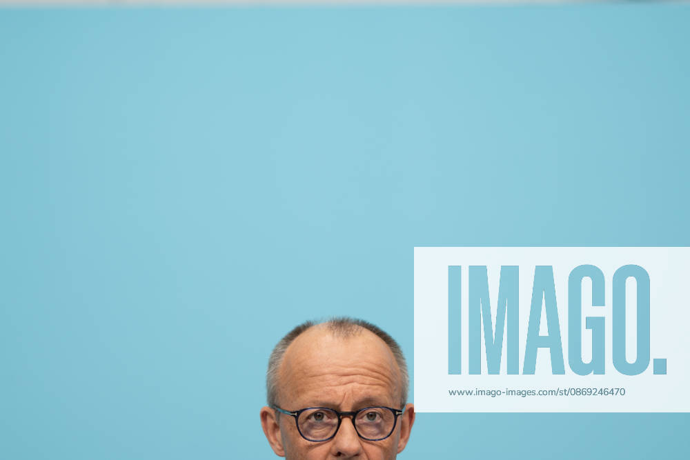 Chancellor Friedrich Merz at the closing press conference of the CDU Germany Executive Committee retreat in Berlin, October 2026, Berlin, Berlin, Germany, Konrad Adenauer House