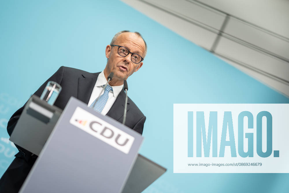 Chancellor Friedrich Merz at the closing press conference of the CDU Germany Executive Committee retreat in Berlin, October 2026, Berlin, Berlin, Germany, Konrad Adenauer House