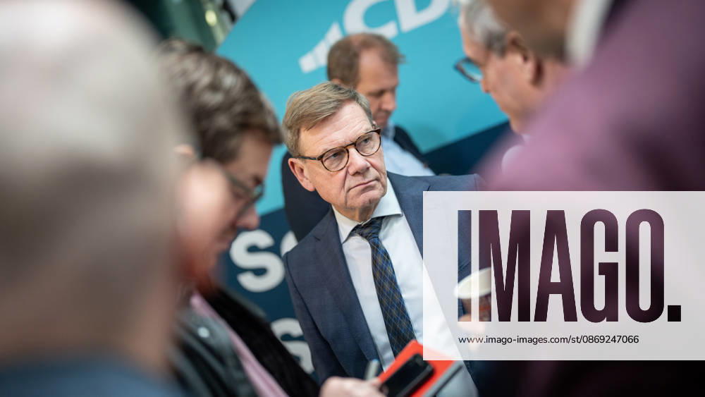 Foreign Minister Johann Wadephul at the Konrad Adenauer House, speaking with journalists at the CDU Germany Executive Committee Retreat in Berlin, October 2026, Berlin, Berlin, Germany, Konrad Adenauer House
