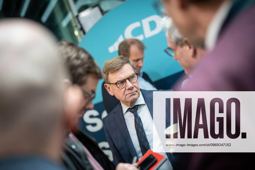 Foreign Minister Johann Wadephul at the Konrad Adenauer House, speaking with journalists at the CDU Germany Executive Committee Retreat in Berlin, October 2026, Berlin, Berlin, Germany, Konrad Adenauer House