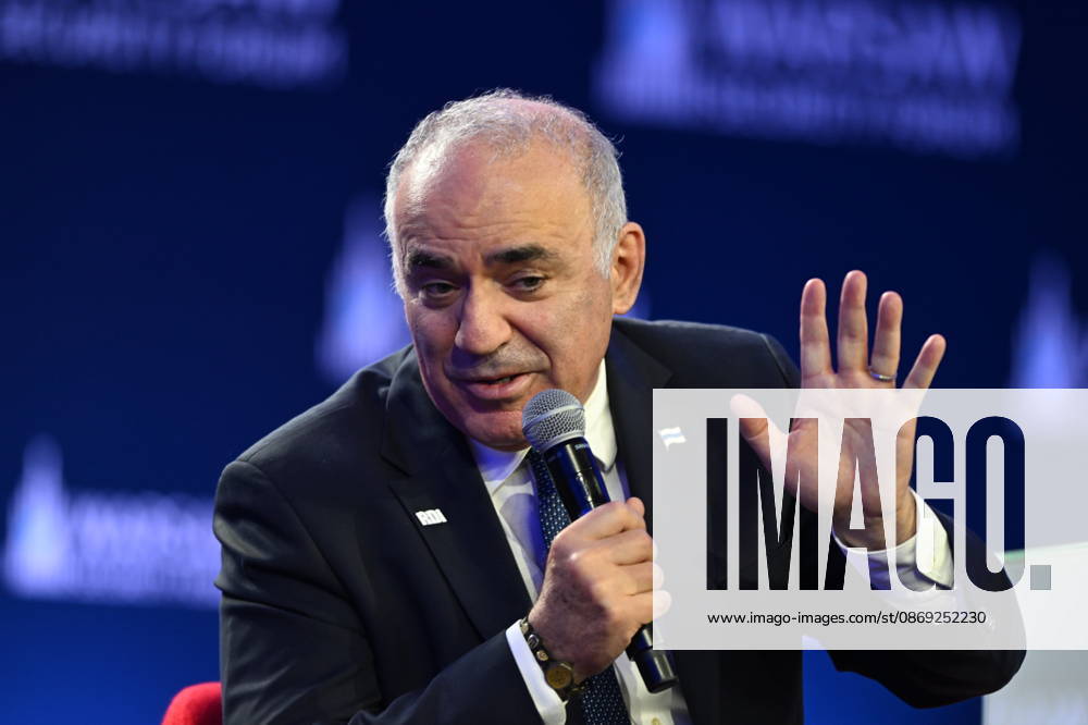 Warsaw Security Forum 2026 - Day 1 WARSAW, POLAND - OCTOBER 12: Chairman of the Renew Democracy Initiative Garry Kasparov speaks during a session titled Checkmate or Stalemate? Rethinking the West s Game Against Russia during Day 1 of the Warsaw Security Forum 2026 (WSF2026) on the Warsaw Stage in Warsaw, Poland, on October 12, 2026. The conversation focused on strategic foreign policy adjustments and counter-measures regarding regional security threats. Artur Widak Anadolu Warsaw Poland. Editorial use only. Please get in touch for any other usage.