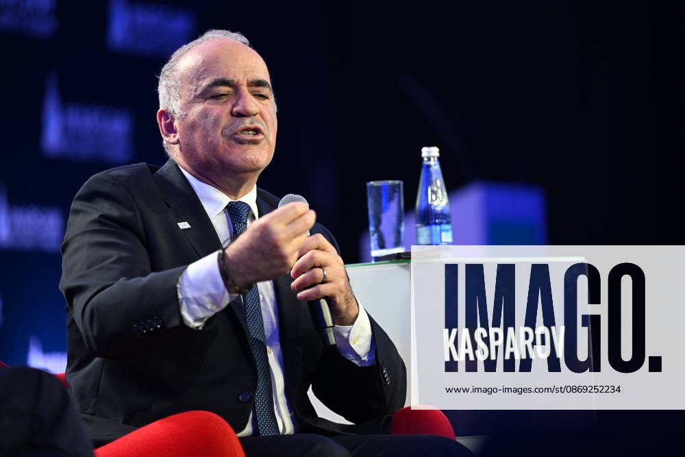 Warsaw Security Forum 2026 - Day 1 WARSAW, POLAND - OCTOBER 12: Chairman of the Renew Democracy Initiative Garry Kasparov speaks during a session titled Checkmate or Stalemate? Rethinking the West s Game Against Russia during Day 1 of the Warsaw Security Forum 2026 (WSF2026) on the Warsaw Stage in Warsaw, Poland, on October 12, 2026. The conversation focused on strategic foreign policy adjustments and counter-measures regarding regional security threats. Artur Widak Anadolu Warsaw Poland. Editorial use only. Please get in touch for any other usage.