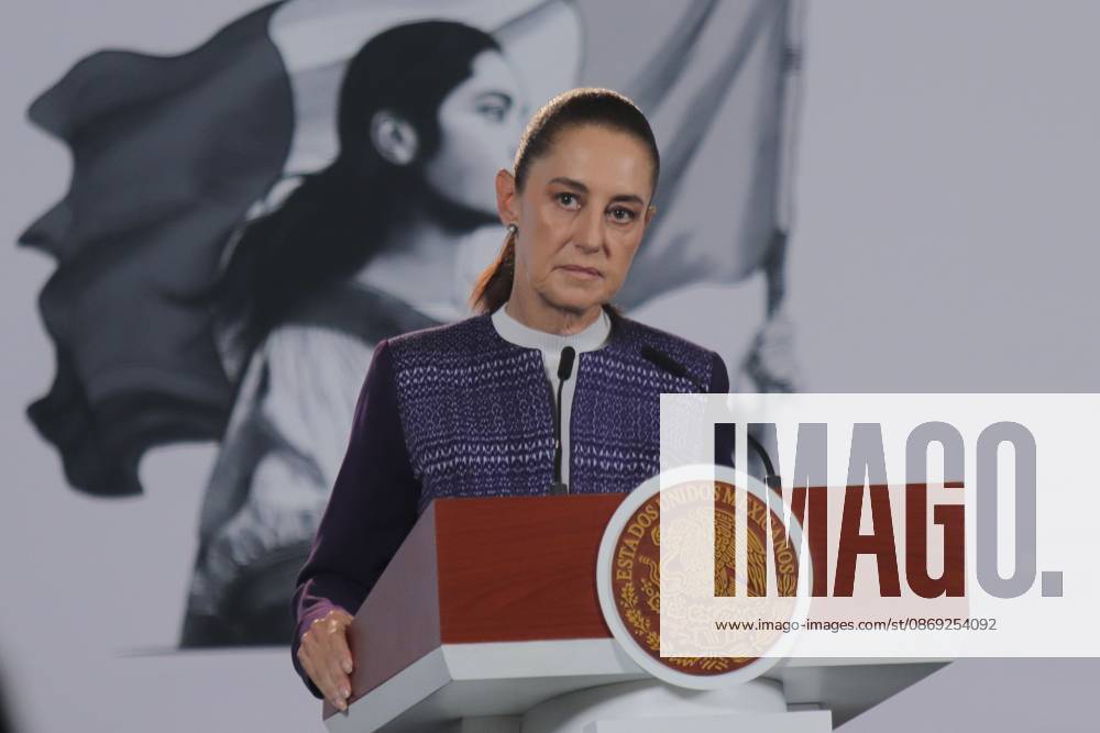 MEXICO Mexico City, MEXICO, OCTOBER 12, 2026: Mexican President Claudia Sheinbaum speaks during her morning press conference at the National Palace in Mexico City. Sheinbaum says the United States-Mexico-Canada Agreement (USMCA) remains in force while Mexico continues trade talks with the United States. Mexico City Mexico - ZUMAq101 20261012_zna_q101_091