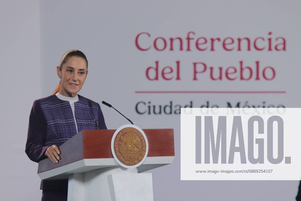 MEXICO Mexico City, MEXICO, OCTOBER 12, 2026: Mexican President Claudia Sheinbaum speaks during her morning press conference at the National Palace in Mexico City. Sheinbaum says the United States-Mexico-Canada Agreement (USMCA) remains in force while Mexico continues trade talks with the United States. Mexico City Mexico - ZUMAq101 20261012_zna_q101_096