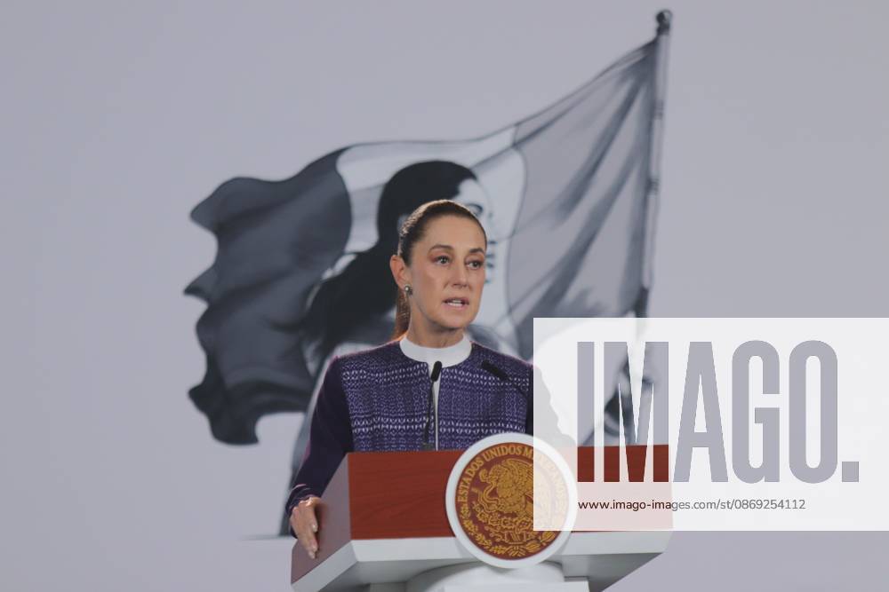 MEXICO Mexico City, MEXICO, OCTOBER 12, 2026: Mexican President Claudia Sheinbaum speaks during her morning press conference at the National Palace in Mexico City. Sheinbaum says the United States-Mexico-Canada Agreement (USMCA) remains in force while Mexico continues trade talks with the United States. Mexico City Mexico - ZUMAq101 20261012_zna_q101_090