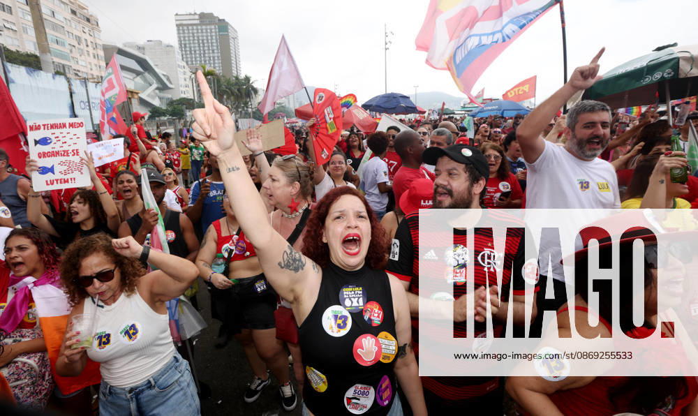 Thousands of supporters gather in Copacabana, Rio de Janeiro, Brazil, on October 12, 2026, for a pro-democracy demonstration organized by the CENA Nacional movement, the National Union of Students (UNE) and Universibloco. Held on BrazilÃ¢â‚¬â ¢s Our Lady of Aparecida national holiday, the rally calls for the defense of constitutional rights and public policies supporting healthcare, education and social assistance. Carnival street bands, known as blocos, and percussion groups brought music and a festive atmosphere to the waterfront mobilization, blending political activism with RioÃ¢â‚¬â ¢s popular street culture. The demonstration takes place ahead of BrazilÃ¢â‚¬â ¢s October 25 pres - ZUMAk251 20261012_znp_k251_012