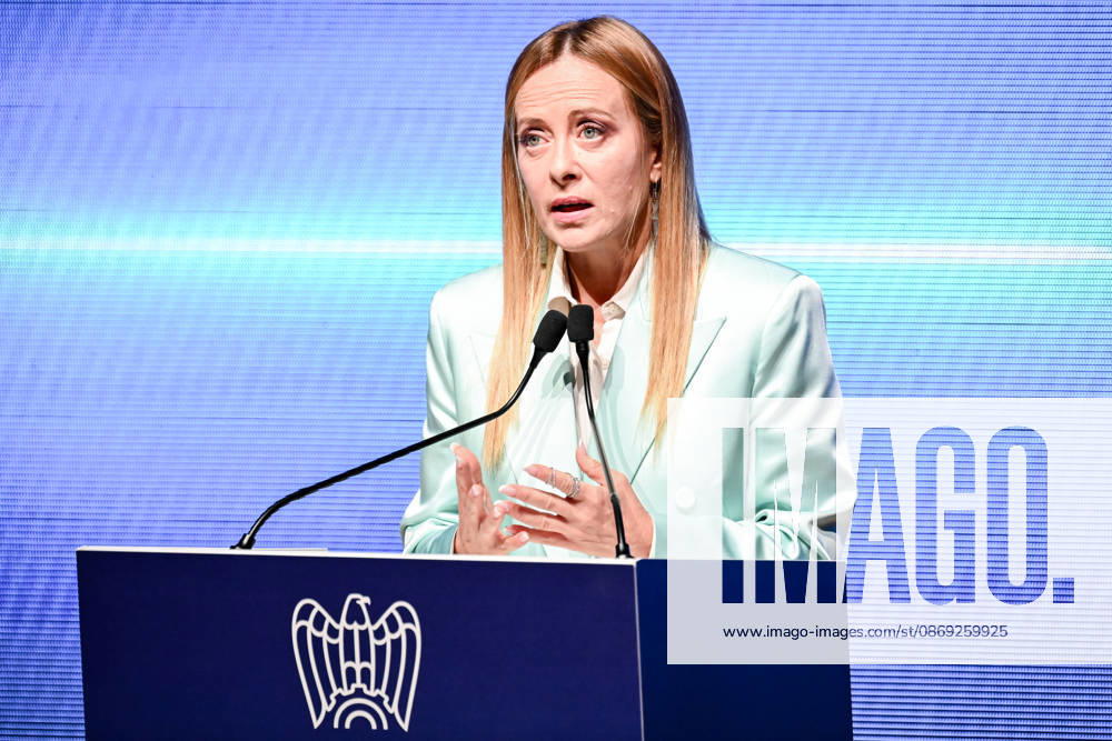 Prime Minister Giorgia Meloni speaks at the Assolombarda 2026 General Assembly, Milan, 12 10 2026 Milan Italy - ZUMAa289 20261012_zia_a289_169
